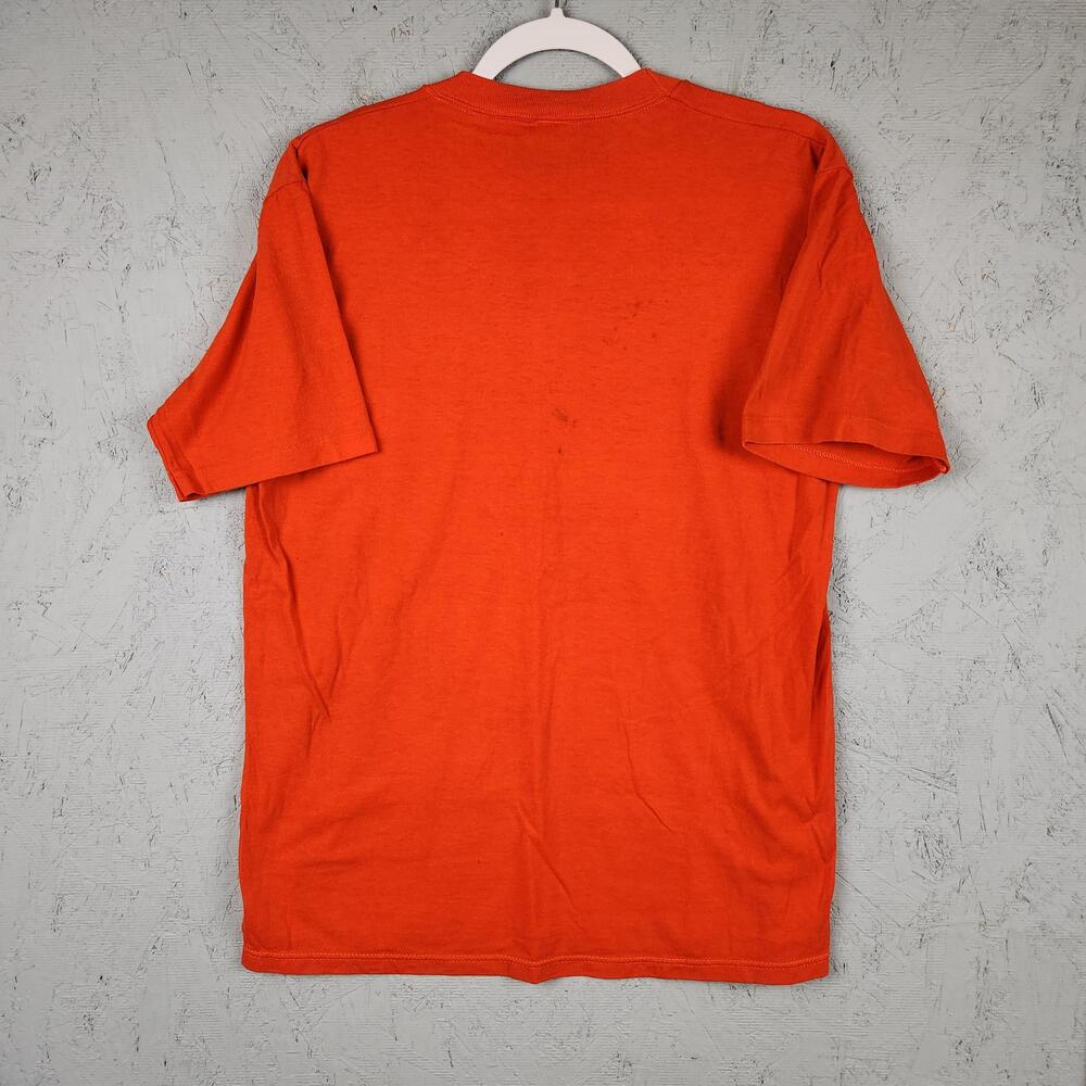 Vintage Hanover Hawks Shirt Mens Large Orange Graphic Logo 80s Virginia School - Picture 14 of 15